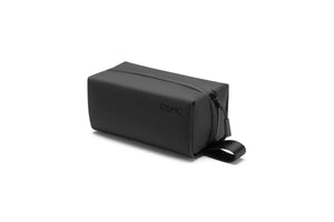 A left-facing angled view of the Osmo Pocket 4P Carrying Bag against a white background with the Osmo logo displayed on the top-right corner of the bag.