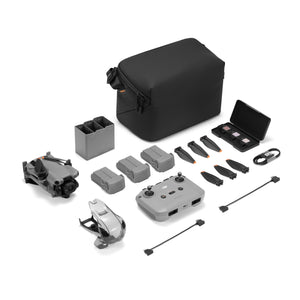 Everything included with the DJI Mini 5 Pro RC-N3 Fly More Combo, displayed at an angle.