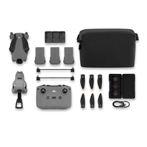 Everything included with the DJI Mini 5 Pro RC-N3 Fly More Combo displayed in a top-down view.