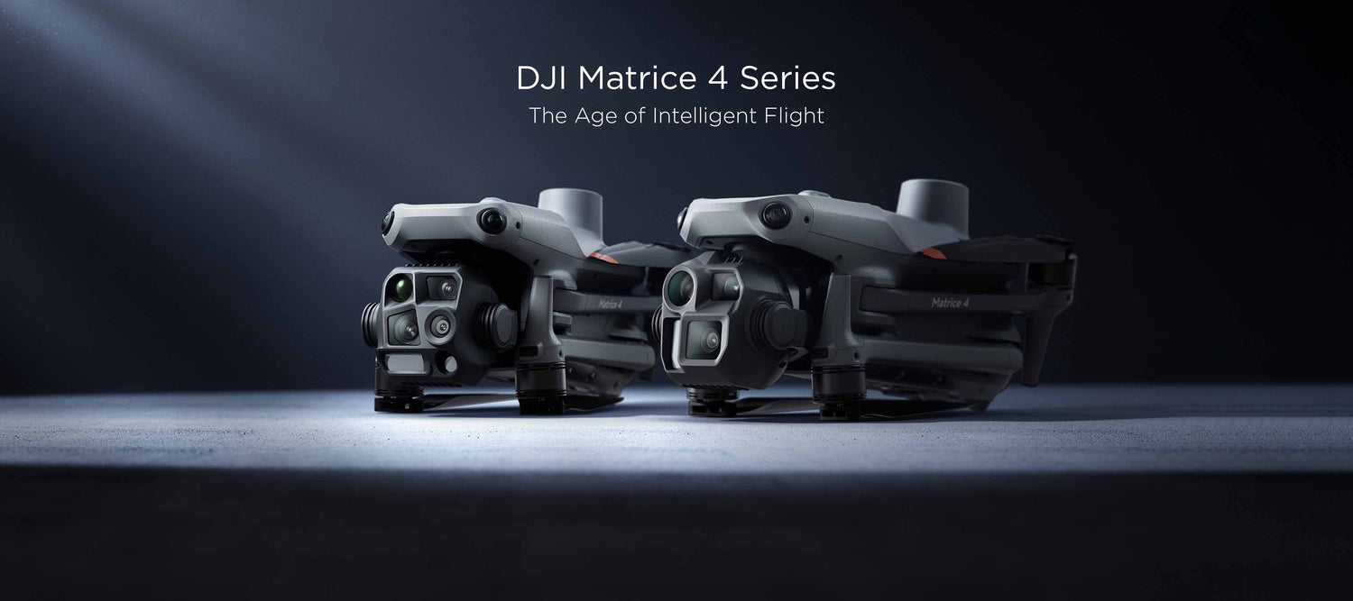 The DJI Matrice 4 series, displayed folded against a dark background.