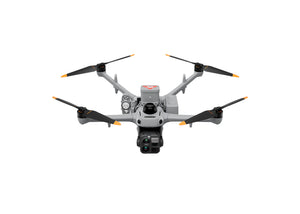 A top-down, frontal view of the DJI Matrice 5TD with payloads installed