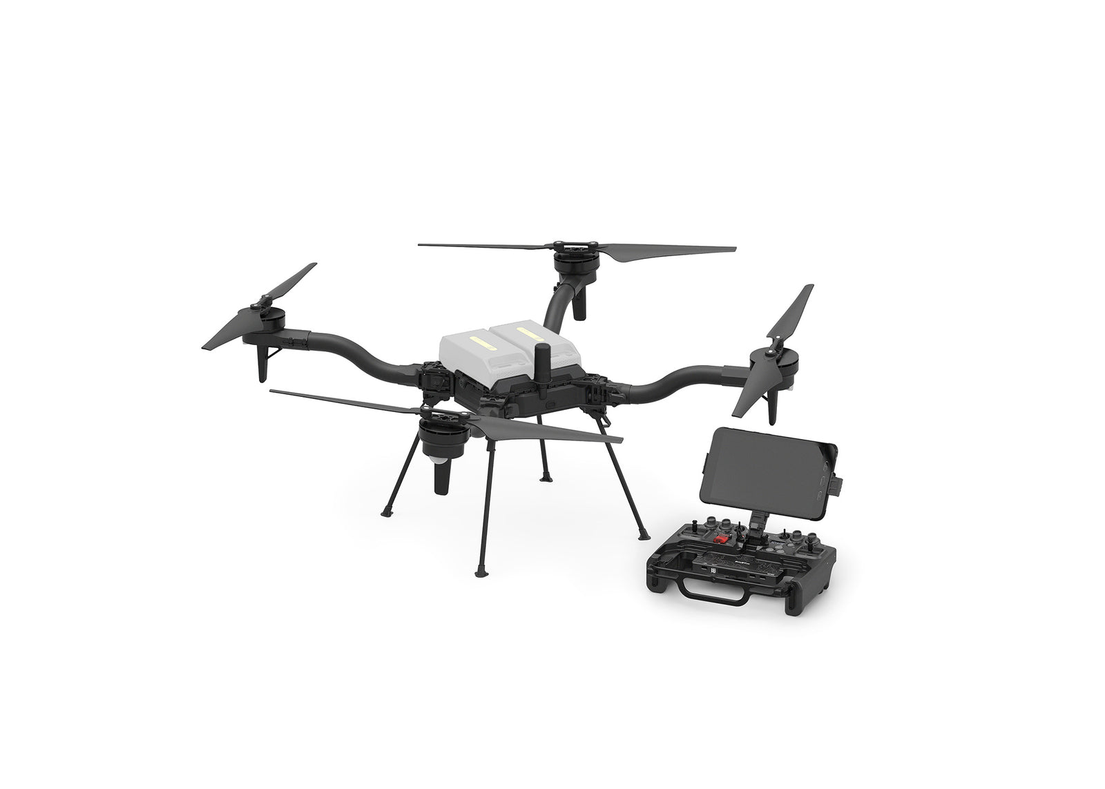 Freefly Astro and its controller against a white background