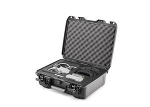 A left-facing, top-down angled view of the the Nanuk Case 930 for DJI Avata 360 Fly More Combo with the drone and accessories displayed inside.