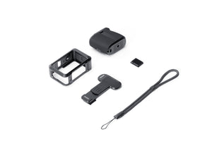 Everything included with the Osmo Action 6 Street Photography Grip Accessory Kit, displayed on a left-facing angle